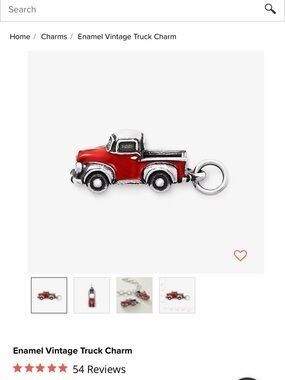 James Avery Red Enamel Vintage Truck Charm